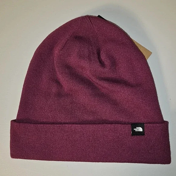 The North Face Men's Burgundy Dock Worker  Beanie "Nature Is Magic " winter hat - Picture 5 of 10